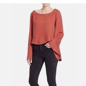 Free People Bohemian Flowly Bell Sleeve in Red Clay size Small